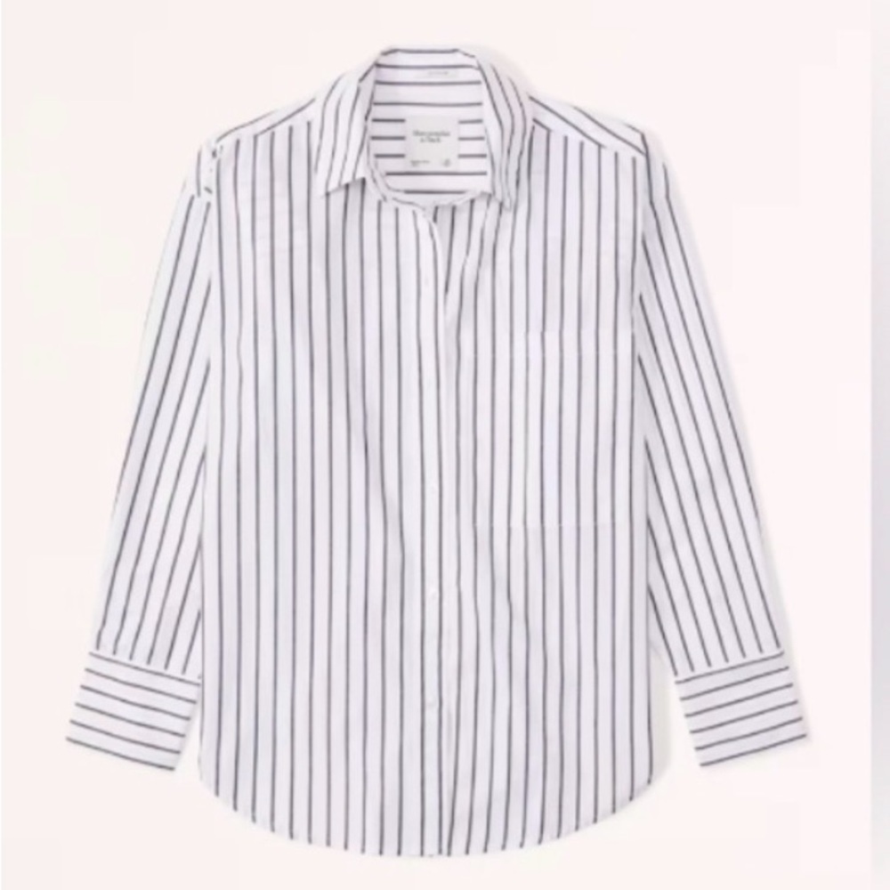 Abercrombie & Fitch Women's Oversized Poplin Button-Up Shirt XS